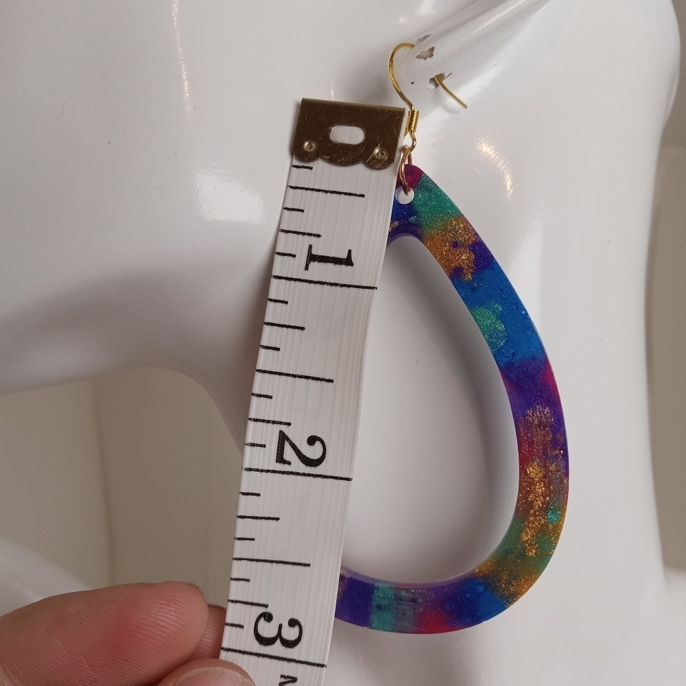 Colorful Teardrop Earrings - Picture 6 of 7